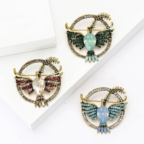 Zinc Alloy Jewelry Brooch, Dove, plated, fashion jewelry & with rhinestone 