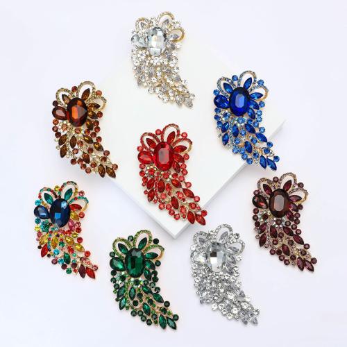 Zinc Alloy Jewelry Brooch, plated, fashion jewelry & with rhinestone 