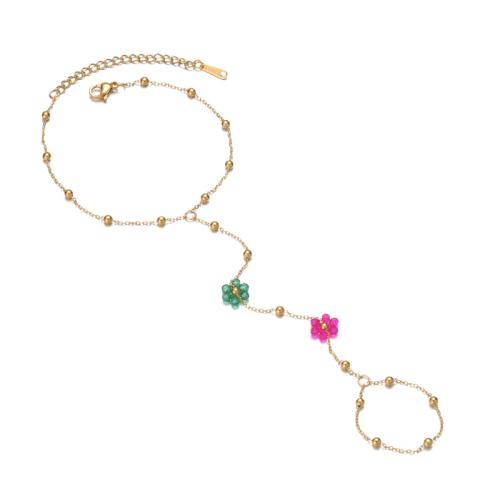 Titanio conjunto de joyas de acero, Partículas de acero, con Cristal, chapado, diferentes estilos para la opción & para mujer, dorado, Vendido por UD[