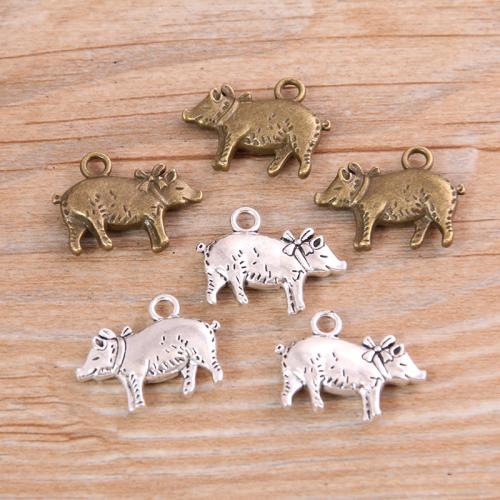 Pendentifs animaux en alliage de zinc, cochon, Placage, DIY, plus de couleurs à choisir Environ Vendu par sac