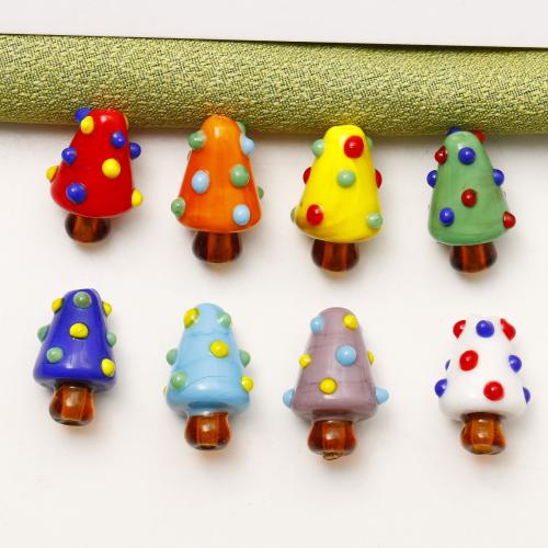 Abalorios de murano de Navidad, Cristal de murano, Árbol de Navidad, Diseño de Navidad & Bricolaje, más colores para la opción, 19x12mm, aproximado 100PCs/Bolsa, Vendido por Bolsa