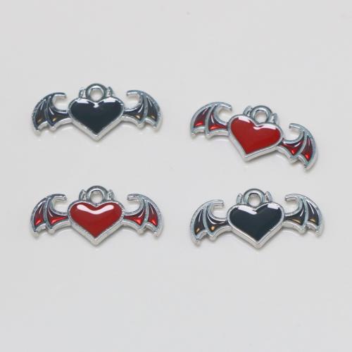 Zinc Alloy Enamel Pendants, silver color plated, DIY 