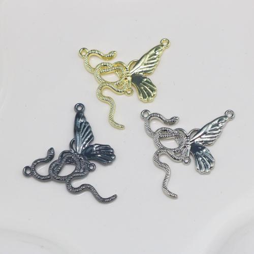 Zinc Alloy Animal Pendants, Butterfly, plated, DIY & double-hole 