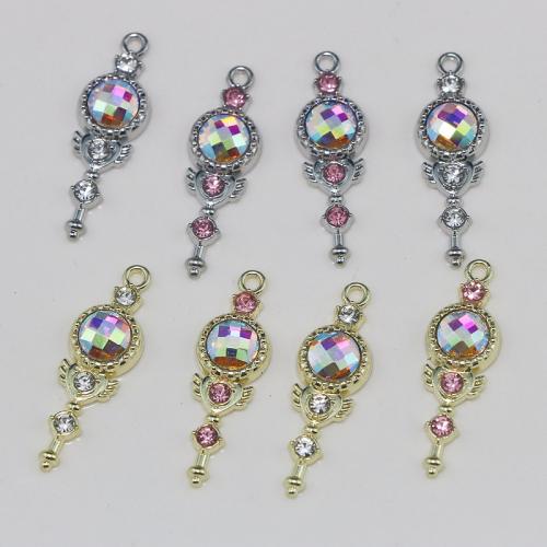 Zinc Alloy Rhinestone Pendants, plated, DIY & with rhinestone 