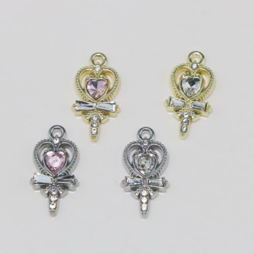 Zinc Alloy Rhinestone Pendants, Magic Wand, plated, DIY & with rhinestone 