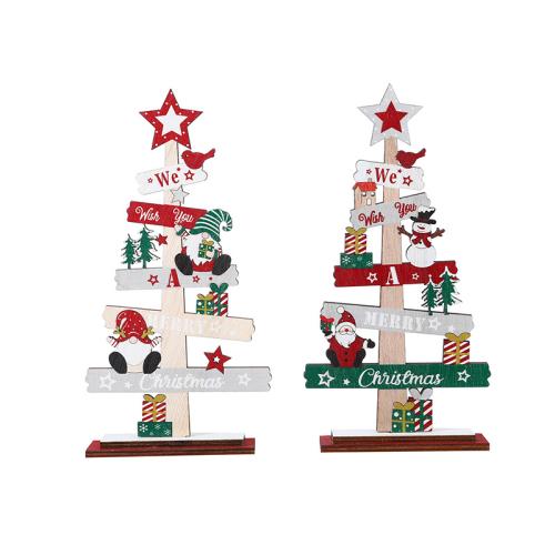 madera Ornamentos de decoración navideña, Árbol de Navidad, Diseño de Navidad, más colores para la opción, 180x130x4mm, Vendido por UD[