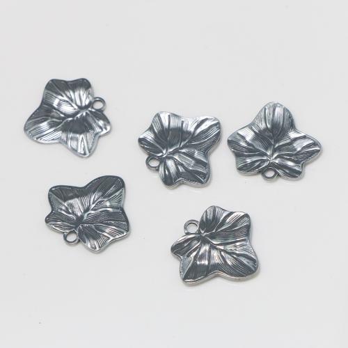 Pendentifs feuilles en alliage de zinc , Acier inoxydable 304, DIY, couleur originale, Vendu par PC