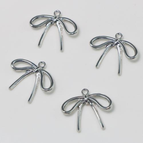 Zinc Alloy Bowkont Pendants, Bowknot, silver color plated, DIY 