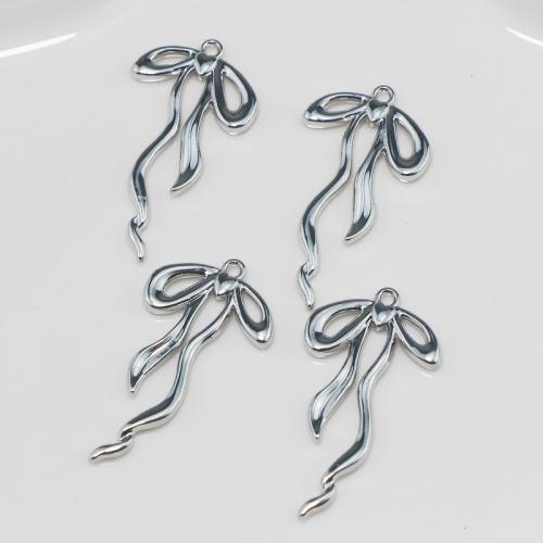 Zinc Alloy Bowkont Pendants, Bowknot, silver color plated, DIY 