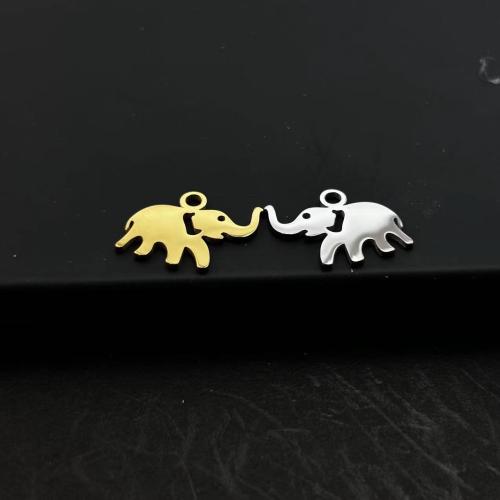 Colgantes de acero inoxidable de animales, acero inoxidable 304, Elefante, Recubrimiento iónico al vacío, Bricolaje, más colores para la opción, 18x13mm, Vendido por UD