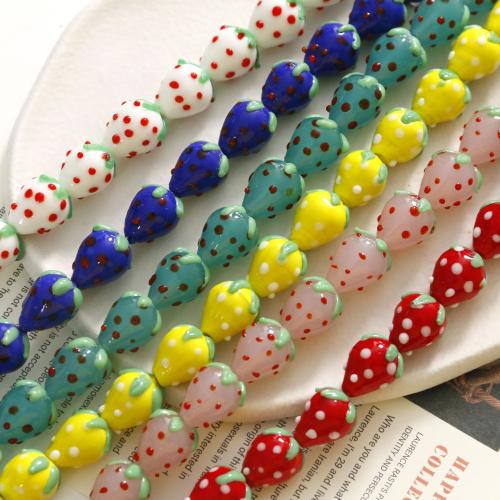 Perles de verre végétales, chalumeau, fraise, bijoux de mode, plus de couleurs à choisir Vendu par sac