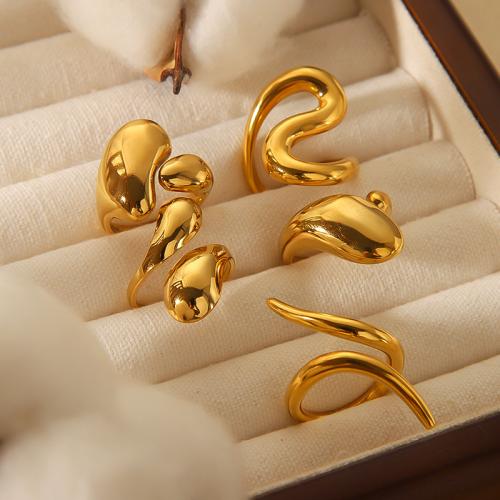 Stainless Steel Finger Ring, 304 Stainless Steel, gold color plated, fashion jewelry golden 