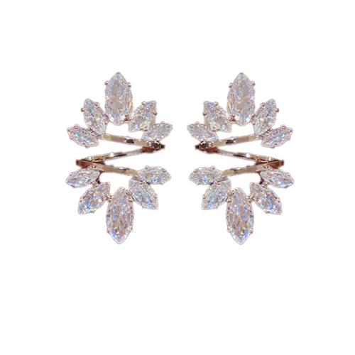 Boucles d'oreilles en laiton zircon cubique pavent, Plaqué d'or, pavé de micro zircon & pour femme, plus de couleurs à choisir Vendu par paire