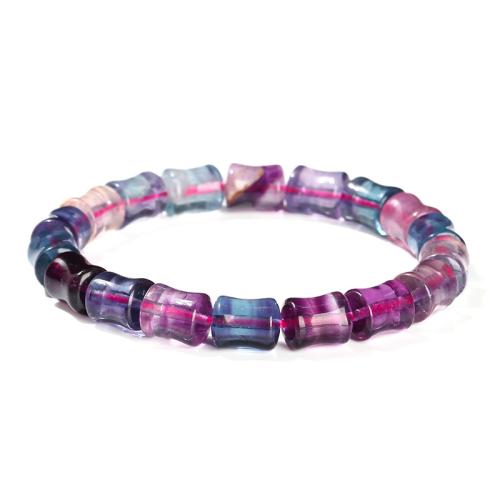 Fluorite colorée bracelet, bambou, fait à la main, bijoux de mode & pour femme, beads size Environ 6-7 pouce, Vendu par PC