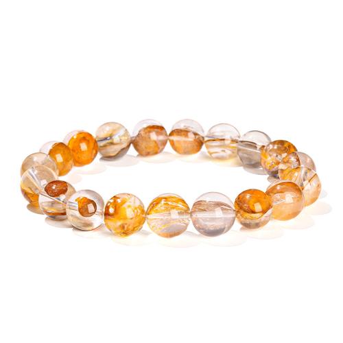 Golden Healer Quartz Bracelet, Round, handmade & for woman Approx 6-7 Inch 