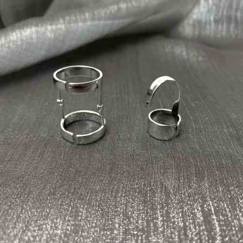 Anillo de dedo de latón, metal, Joyería & diferentes estilos para la opción & para mujer, plateado, Inner diameter 17mm, Vendido por UD