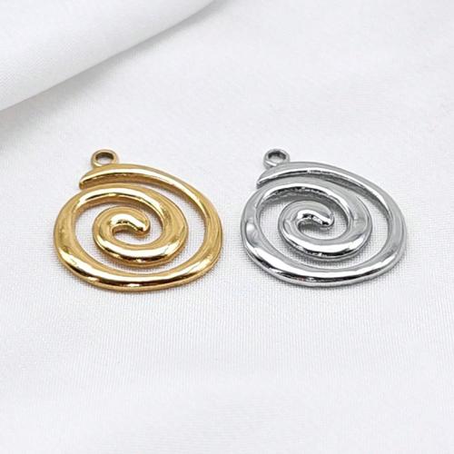 Edelstahl Anhänger, 304 Edelstahl, Spirale, Vakuum-Ionen-Beschichtung, DIY, keine, 19.5x23mm, verkauft von PC