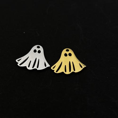 EL Colgante De Acero Inoxidable, acero inoxidable 304, Fantasma, Recubrimiento iónico al vacío, Diseño de Halloween & Bricolaje, más colores para la opción, 14x16mm, Vendido por UD