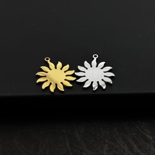 Edelstahl Blume Anhänger, 304 Edelstahl, Vakuum-Ionen-Beschichtung, DIY, keine, 15x17mm, verkauft von PC