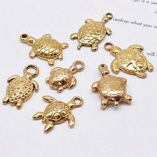 Stainless Steel Animal Pendants, 304 Stainless Steel, Turtle, Vacuum Ion Plating, DIY 