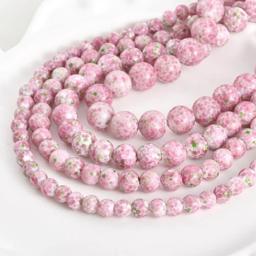 Lampwork Beads, Round, DIY pink 