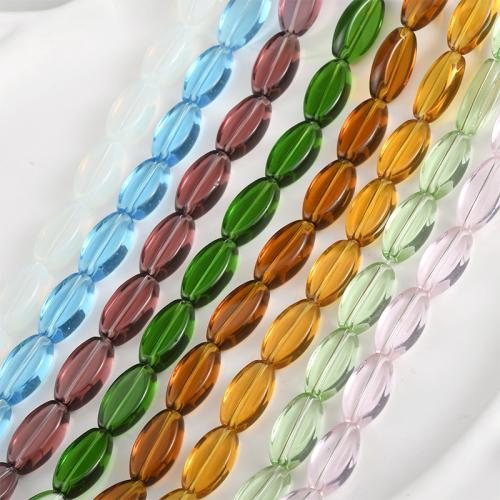 Los granos de cristal plateado, Vidrio, Ojo de Caballo, Bricolaje, más colores para la opción, 10x18mm, agujero:aproximado 0.8mm, aproximado 15PCs/Sarta, Vendido por Sarta