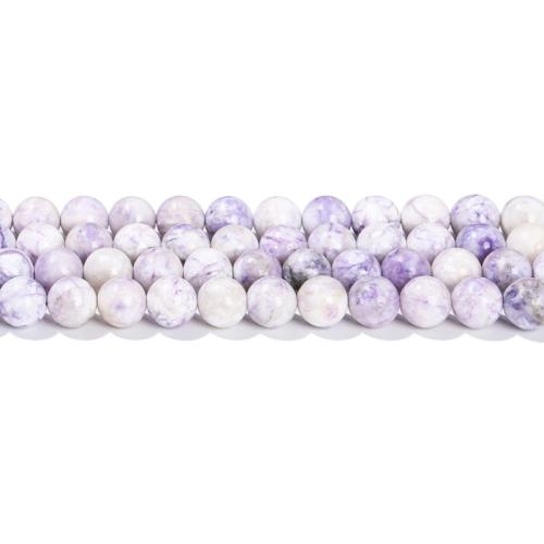 Perles en Turquoise naturelle, Rond, poli, DIY, violet, 8mm, Environ Vendu par brin