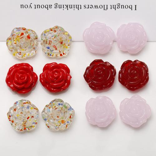 Blume Murano Perlen, Lampwork, Rose, DIY, keine, 18x18mm, ca. 100PCs/Tasche, verkauft von Tasche