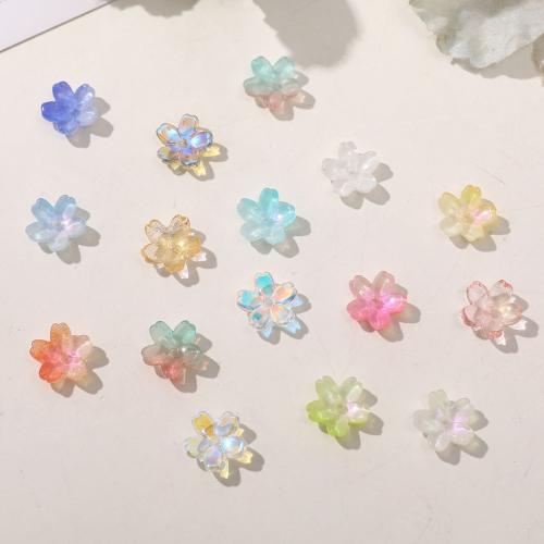 ガラス カップ型ビーズ, 花形, グラデーション カラー & DIY, 無色, 10mm, 約 100パソコン/バッグ, 売り手 バッグ