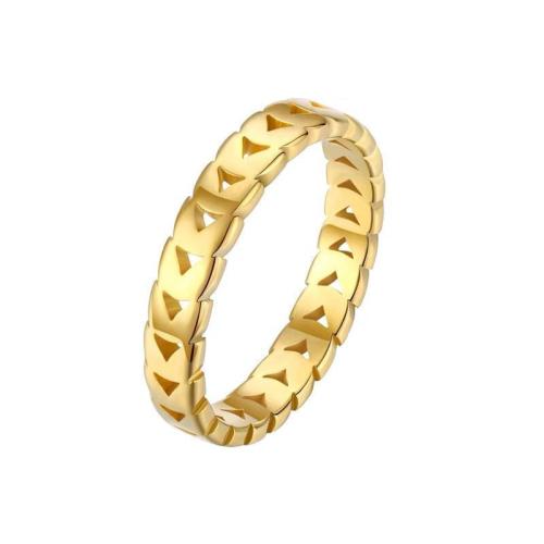 Titane Acier Bague, Acier titane, Placage de couleur d'or, bijoux de mode & normes différentes pour le choix, doré, Vendu par PC