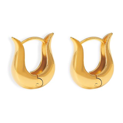 Stainless Steel Leverback Earring, 304 Stainless Steel, 18K gold plated, fashion jewelry & for woman 