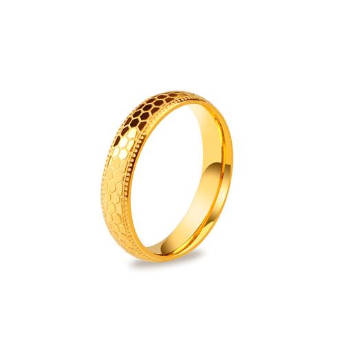 Titan Stahl Fingerring, Titanstahl, goldfarben plattiert, Modeschmuck & verschiedene Größen vorhanden, goldfarben, verkauft von PC