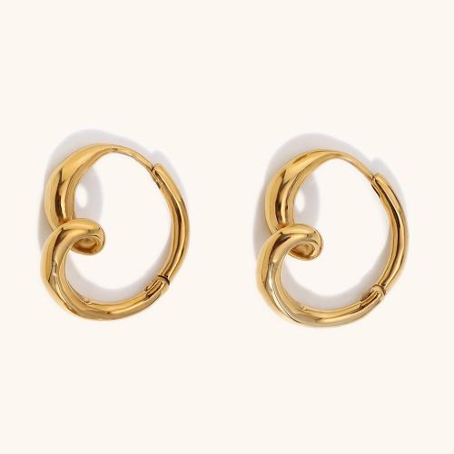 Stainless Steel Leverback Earring, 304 Stainless Steel, Heart, 18K gold plated, fashion jewelry & for woman 