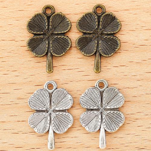 Zink-Legierung Clover Anhänger, Zinklegierung, vierblättriges Kleeblatt, plattiert, DIY, keine, 20x13mm, 100PCs/Tasche, verkauft von Tasche