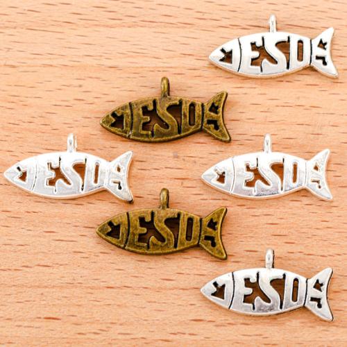 Zinklegierung Tier Anhänger, Fisch, plattiert, DIY, keine, 23x12mm, 100PCs/Tasche, verkauft von Tasche