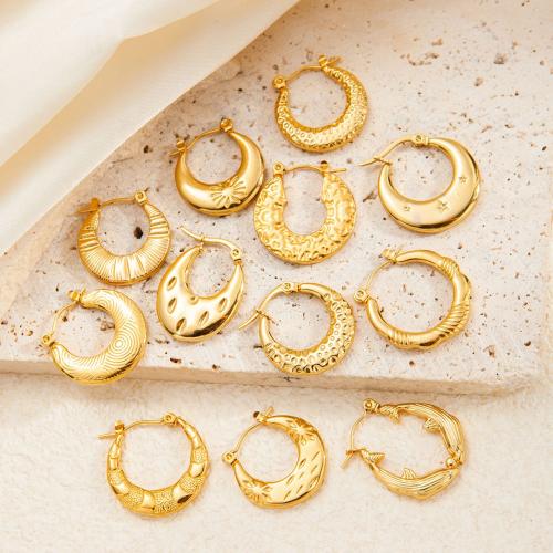 Stainless Steel Leverback Earring, 304 Stainless Steel, fashion jewelry & for woman, golden 