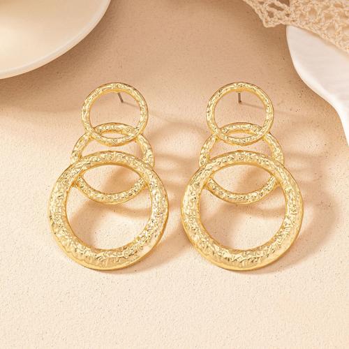 Boucle d'oreille goutte Zinc Alloy, alliage de zinc, Placage, pour femme, Or, Vendu par paire[