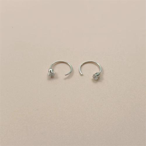 Zinc Alloy Stud Earring, plated, micro pave cubic zirconia & for woman Diameter 1.3cm 