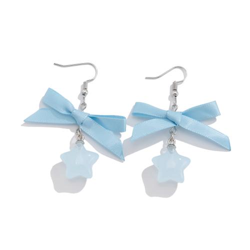 Acrylic Drop Earring, with Cloth, fashion jewelry & for woman 