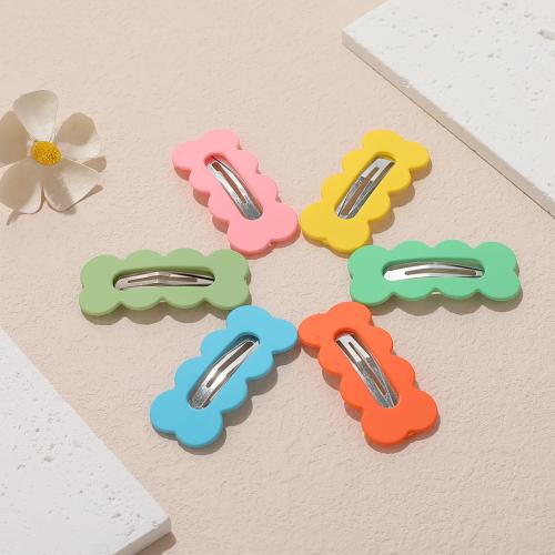 Hair Snap Clips, Zinc Alloy, stoving varnish, for woman, Random Color, 55mm, Approx 