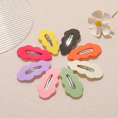 Hair Snap Clips, Zinc Alloy, Cloud, stoving varnish, for woman, Random Color, 55mm, Approx 