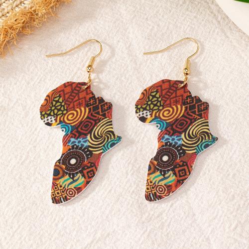 Acrylic Drop Earring, Zinc Alloy, with Acrylic, plated, for woman, multi-colored 