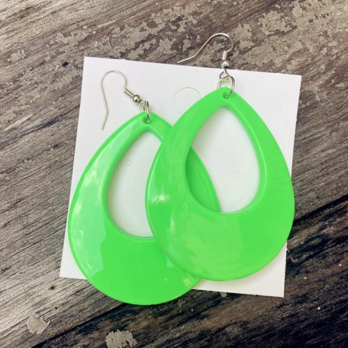 Acrylic Drop Earring, Zinc Alloy, with Acrylic, printing & for woman 