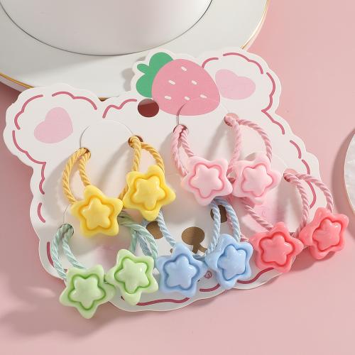 Ponytail Holder, Resin, with Rubber Band, Star, for children, mixed colors 