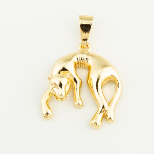 Pendentifs d'animaux en laiton, léopard, Placage, DIY, plus de couleurs à choisir Vendu par PC[