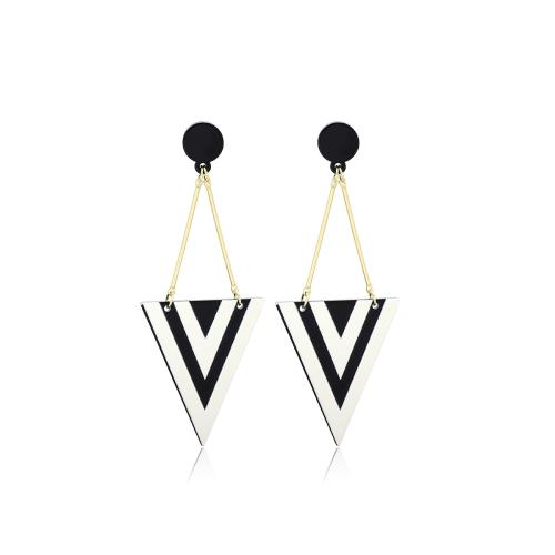 Acrylic Drop Earring, printing & for woman, white and black 