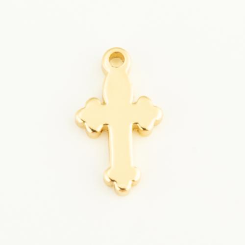 pendentifs de Croix en Laiton , Placage de couleur d'or, DIY Vendu par PC[