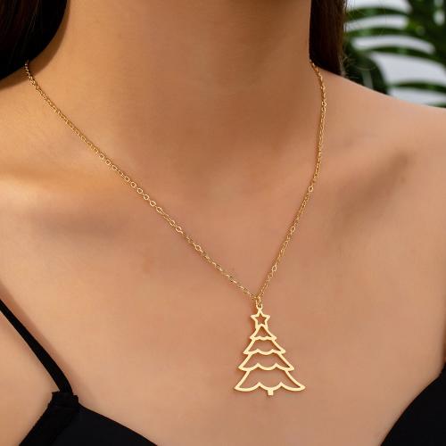 Bijoux de fer prêt à porter de collier , arbre de noël, Placage, pour femme, Or, Vendu par PC[