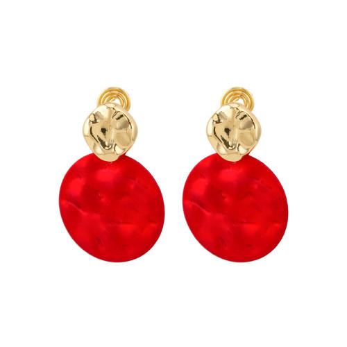 Zinc Alloy Stud Earring, stoving varnish & for woman, golden 