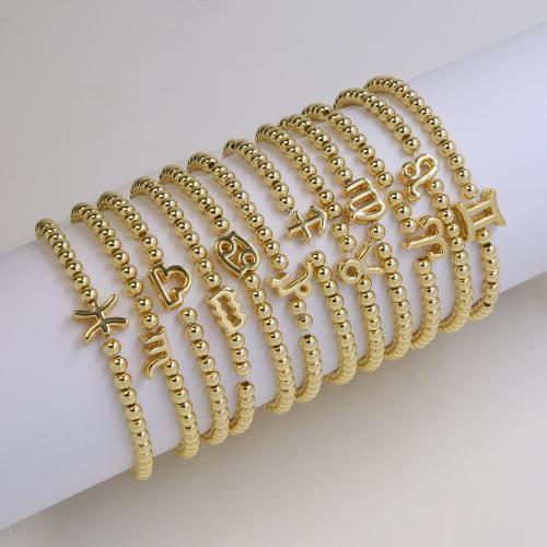 Brass Bracelets, plated & for woman, gold Approx 17.8 cm 